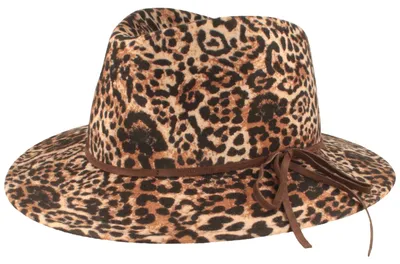 Produktbild von Filz-Fedora im Leo-Look aus 100% Wolle mit Kunstlederband von Hut-Breiter, braun, Gr. M