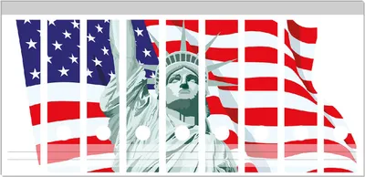Produktbild von Wallario Ordnerrücken Sticker, selbstklebend für breite Ordner, 9 Stück, Motiv Freiheitsstatue USA