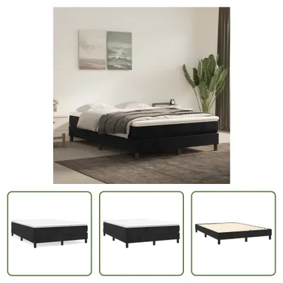 Produktbild von The Living Store Bettgestell Schwarz 140x200 cm Samt