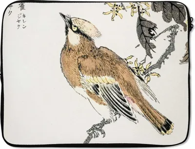 Produktbild von MuchoWow® Laptop Hülle 15 Zoll Japanisch - Vogel - Baum Laptoptasche - Laptoptasche - Sleeve - Rundum-Schutz
