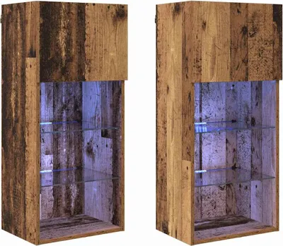Produktbild von vidaXL Wandmontierte TV-Schränke 2 pcs Altholz 40,5 x 30 x 90 cm