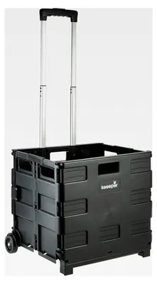 Produktbild von Faltbarer Einkaufstrolley, 65 l, Tragkraft bis 35 kg, Zusammenklappbar, Leichtgängige Räder, Schwarz