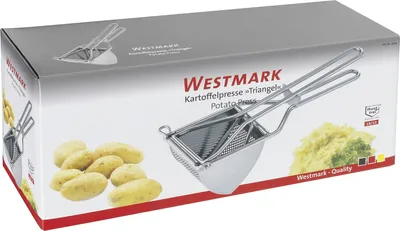 Produktbild von Westmark Kartoffelpresse, Mit Rund-Lochung, Rostfreier Edelstahl, Länge: 30 cm, Triangel, Silber, 61262260