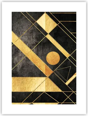 Produktbild von Poster - Poster ohne Rahmen - Golden Schwarz Figuren - 30x40 cm - Wand Bild - Wanddeko - Wandbilder - Kunstposter - Wandposter - Bilder - Kunstdruck - Wanddekoration - Wandbild - P2XPA30x40-5089