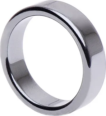 Produktbild von Hämatit Ring Fingerring Fingerschmuck Uni schlicht flach glatt grau Steinring