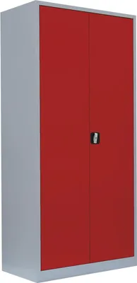 Produktbild von Stahl-Aktenschrank Metallschrank abschließbar Büroschrank Stahlschrank 195 x 92,5 x 50cm Lichtgrau/Rot 530354