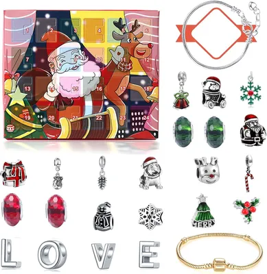 Produktbild von Adventskalender - Armband mit Anhängern - Adventskalender - Countdown-Uhr - Weihnachtsgeschenk - Weihnachtsgeschenk - Weihnachtsgeschenk - Weihnachtsgeschenk