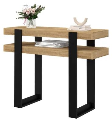 Produktbild von Doppelkonsole aus Holz und Schwarz