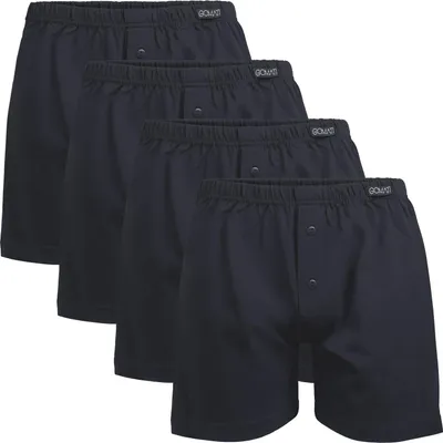 Produktbild von Gomati Herren Jersey Boxershorts (4 Stück) Stretch Unterhose aus Baumwolle - Schwarz S/4