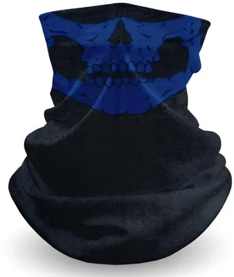 Produktbild von CHPN - Totenkopfmaske - Biwakmaske - Totenkopfschal - Sturmhaube - Blau/Schwarz - Totenkopfschal - Gesichtsmaske - Motorradmaske - Skimaske - Totenkopf