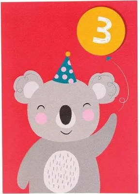 Produktbild von Rex London Geburtstagskarte 3 Jahre Koala