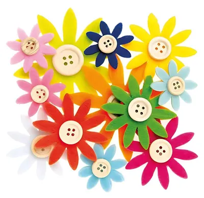 Produktbild von GLOREX Filzblumen bunt 12 Stück