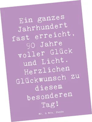 Produktbild von Mr. & Mrs. Panda Postkarte Spruch 90. Geburtstag - Lavendeltraum - Geschenk, liebevolle Momente, Ansichtskarten, herzlicher Glückwunsch, Alter, Fotokarte, Happy Birthday