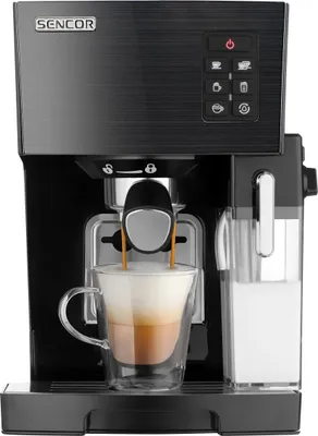 Espressomaschine 20 bar, Thermoblock, Milchaufschäumer, grau