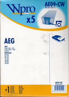 Produktbild von Wpro Staubsaugerbeutel  AE09-CW passend für AEG Vampyr 800->899 / 8000->8999