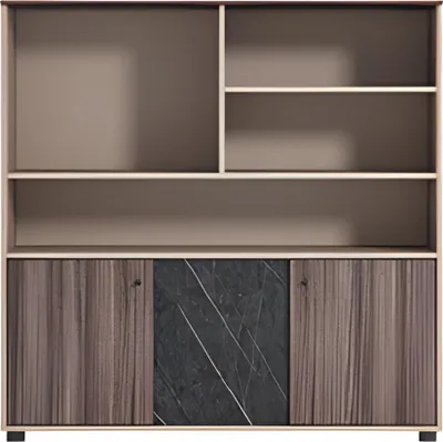 Immagine prodotto di Mobile da ufficio Moderno Beige Marrone Effetto legno Ante effetto pietra Design aperto