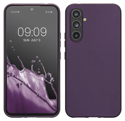 Produktbild von kwmobile Handyhülle für Samsung Galaxy A54 5G Hülle - Silikon Case metallisch schimmernd - Schutzhülle Cover - Metallic Brombeere