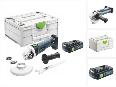 Obrázek produktu pro Akumulátorová úhlová bruska Festool AGC 18-125 EB-Basic 18 V 125 mm bez kartáčů + 1x akumulátor 3,0 Ah + Systainer - bez nabíječky.