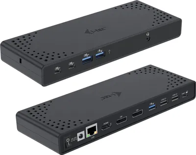 Zdjęcie produktu dla i-tec C31TRIPLE4KDOCKPDIT, Przewodowa, USB 3.2 Gen 1 (3.1 Gen 1) Type-C, 100 W, 3,5 mm, 10,100,1000 Mbit/s, Czarny