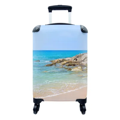 Produktbild von MuchoWow® Koffer Handgepäck Trolley Rollkoffer Kleine Reisekoffer mit 4 Rollen - Strand - Meer - Tropisch - Sommer - Cabin Size < 55x40x23 cm & 55x40x20 cm - Fotokoffer - Kabinenkoffer - Boardgepäck - Reise-Box - Reisekoffer - Reisegepäck - Koffer mit Bild - Trolley für Kinder