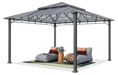 Immagine prodotto di TOOLPORT Gazebo giardino 4x4 m, telaio alluminio, tetto policarbonato ca. 8 mm