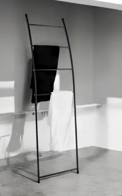 Image de Étagère métallique pour serviettes, 70 cm, noire