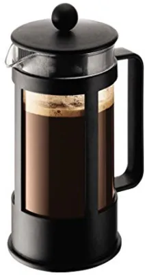 Produktbild von Famanu French Press Kaffeebereiter, hitzebeständig, schwarz, 0,35L