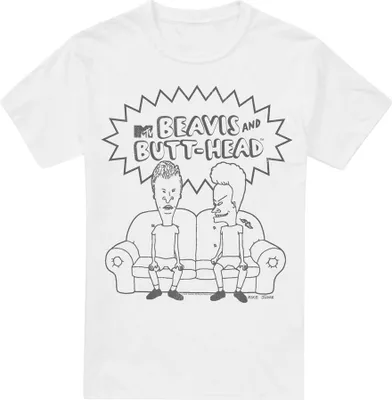 Obrázok produktu pre Beavis & Butthead - "Couch" tričko pre mužov TV6293 (L) (Biela)