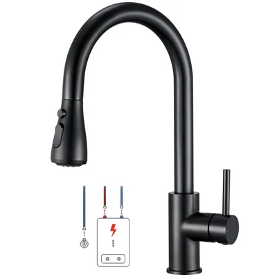 Produktbild von Niederdruck Armatur Küche Schwarz Ausziehbar, 360° Drehbar Spültischarmatur, 304 Edelstahl Küchenarmatur Cecipa MAX Einhandmischer, DVGW
