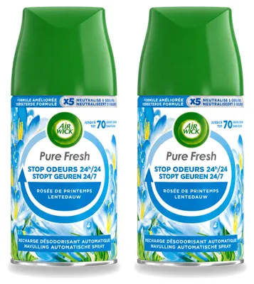 Obrázok produktu pre 2 kusy náplne do automatického osviežovača vzduchu Air Wick Freshmatic, vôňa "Čerstvá jar", objem 250 ml - výhodný balík