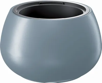 Produktbild von Heos Blumentopf Pflanzgefäß 2in1 inkl. Pflanztopf Witterungsbeständig  Rund Kunststoff Ø 370mm, Grau