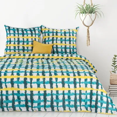 Produktbild von Design91 Bettwäschegarnitur Bettwäsche Baumwolle IDA 01 160x200 cm 3 TLG SET: mit 2 Kissenbezüge 70x80 cm