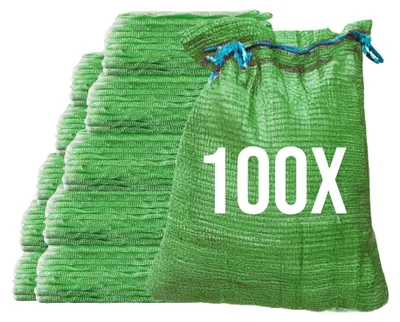 Produktbild von Bazko 100x Raschelsäcke 50x80 cm 30 kg | grün | Netzsäcke mit Zugband