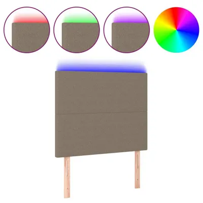 Image de vidaXL Tête de lit LED Taupe 80x5x118/128 cm Tissu