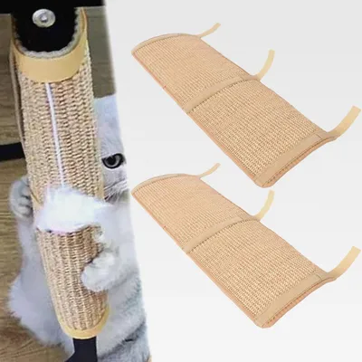 Produktbild von 2 Stück Katzen Kratzbrett, 25×50cm Kratzschutz Sofa Katze, Katzenschutzmatte Möbel Schutz, Kratzmatte Sofa Sisal Kratzmatte für Sofa Möbel Tür Kratzschutz Tischbein Beige Sisal-Material