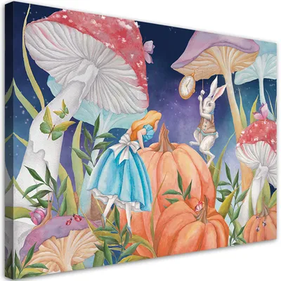 Produktbild von Leinwandbild Alice im Wunderland 60x40 Feeby Blau bild für die wand bereit zum aufhängen