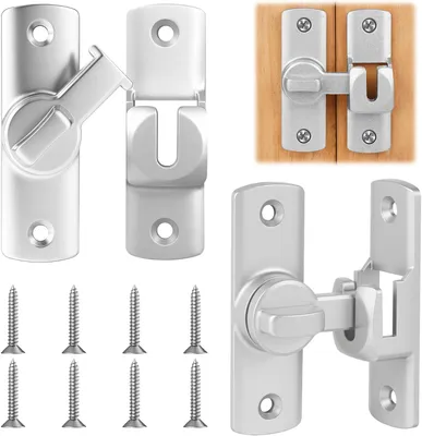 Produktbild von Schiebetürschloss 2 Stück, Aluminiumlegierung, 90/180 Grad, mit Schrauben, für Fenster
