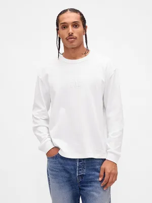 Produktbild von GAP Herren Langarm T-Shirt mit Logo, Rundhalsausschnitt, Größe M