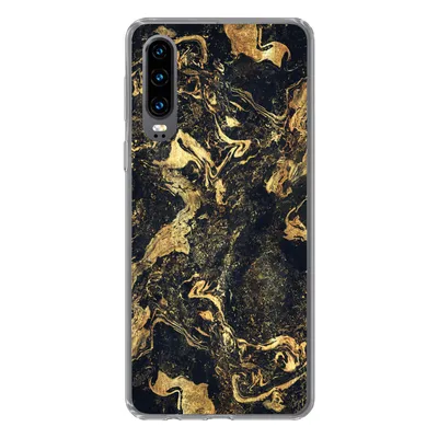 Produktbild von MuchoWow® Handyhülle Schutzhülle Hülle für Huawei P30 Marmor - Luxus - Gold Silikon Softcase Handy Hülle - Kartenbesitzer