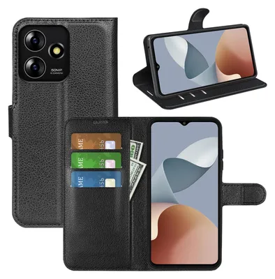 Obrázek produktu pro Pro ZTE Blade A73 4G / V50s / Axon 50 Lite Pouzdro na chytrý mobilní telefon Black Art Leather Case Cover Case Book