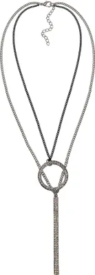 Produktbild von Steuer Modeschmuck Anhänger mit Kette Metall 52cm silber Glasstein 445050184