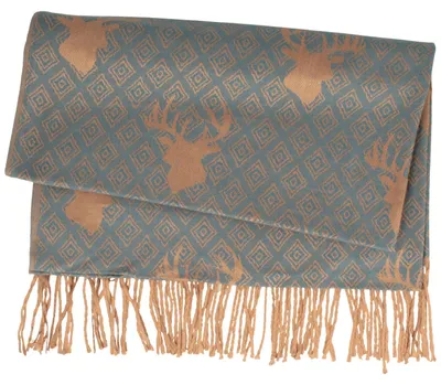 Trachtenschal mit Hirsch Design von Hut-Breiter in blau