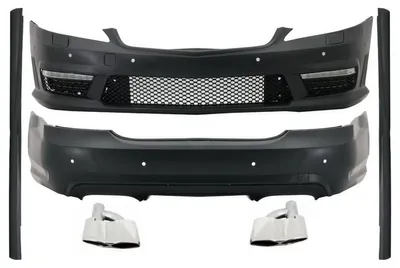 Obrázok produktu pre Body kit pre Mercedes S W221 2005-2011 LWB bočné prahy koncovky výfuku chróm.