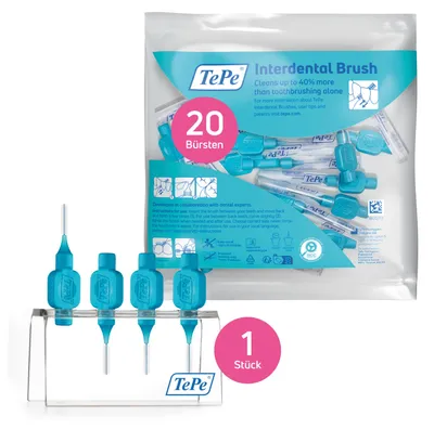 Produktbild von 20-Pack TePe Interdentalbürsten Original und 1 Badezimmerständer, Zahnzwischenraumpflege