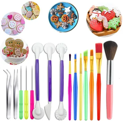Image de Ensemble de 15 pinceaux pour gâteaux, idéal pour la décoration