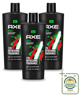 Productafbeelding van 3 x AXE Douchegel Africa - 700 ml - Voordeelverpakking - 3 stuks