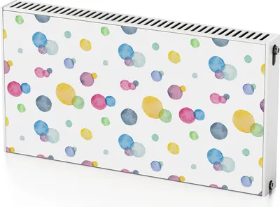 Produktbild von Bunte Punkte – Magnetische Heizkörperabdeckung – 110x60 cm – Magnet Heizkörperabdeckung – 3D Würfel – Heizkörperverkleidung – Magnetische Wandverkleidung – Wetterfest