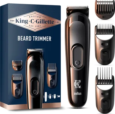 Immagine prodotto di Re C. Regolabarba Gillette, cordless con lame affilate a vita, lavabile, con 3 accessori per barbe di tre giorni, peli di barba corti e lunghi