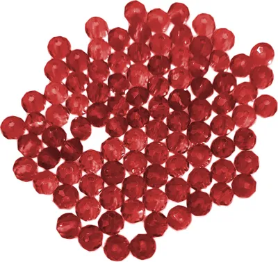 Image de Perles de verre - à facettes - 160 pièces - 3 mm - Rouge