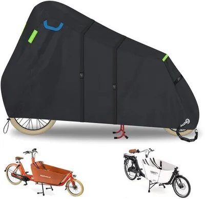 Immagine prodotto di Copertura impermeabile per biciclette, tessuto Oxford 600D, resistente ai raggi UV, nera, 270x75x100 cm